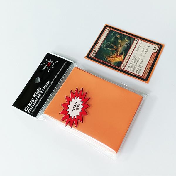Quality Orange Polypropylene Card Sleeves PVC Free Magic Gathering Sleeves for sale