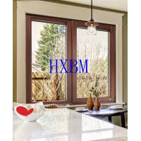 China Customized Color Double Glazed 70mm Frame wood Clad aluminum Windows for Middle East market factory