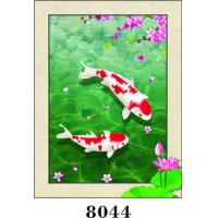 China Lovely Fish Painting 5D Pictures With PVC / MDP Frame CMYK Colour factory