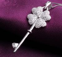 China Clover sterling silver pendant necklace, sterling silver jewelry for her factory