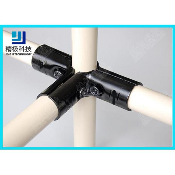 Quality 3 way Flexible Metal Pipe Joints Black Electrophoresis For Pipe Rack System for sale
