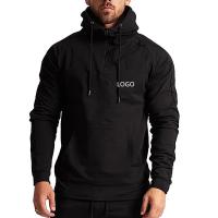 China 100% Cotton Black Sports Team Hoodies Embroidered Winter Men'S Gym Wear Hoodies factory