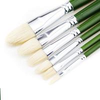 China Wood Handle Acrylic Painting Brush Oil Paint Soft Natural Bristle Paint Brush factory