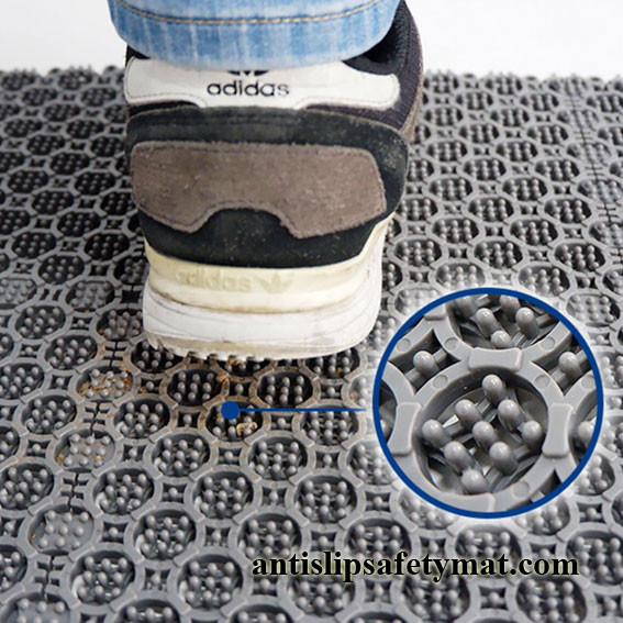 Quality 9MM Thick 20CMx20CM Anti Slip PVC Floor Mat For Balcony Toilet for sale