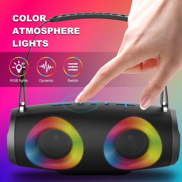 Quality RGB Battery Powered Wireless Portable Bluetooth Speakers With Aux Input TF Card for sale