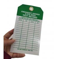 China Emergency Shower And Eyewash Test Record Tag 4 In. X 7 In. 2 Side Vinyl Inspection Tag for sale