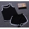 China Summer wear cotton running of workout clothes leisure vest shorts sports outfit for girl factory