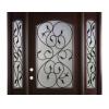 Quality Hollow Wrought Iron Glass Safety Tempered Technical Entry Door Suit Oval Shaped for sale