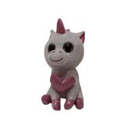 China Unicorn Keychain With Heart Plush Toy Decorations Pink White 11Cm For Bags factory