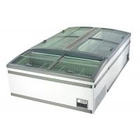 China Large Supermarket Island Freezer / -22 degree Plug In Glass Door Frost Free Chest Freezer factory