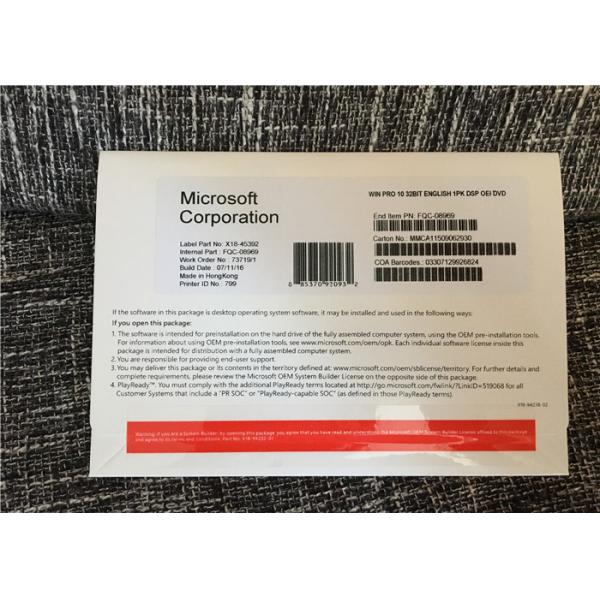 Quality OEM Key Microsoft Windows Operating System Free Software For Windows 10 for sale
