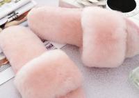 China Open Toe Soft Sole Sheep Wool Slippers Durable With Fur Lining / 34-43 Euro Sizes factory