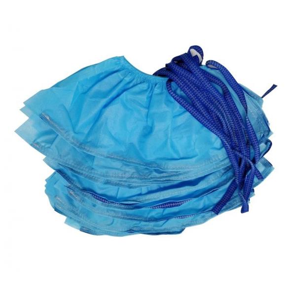 Quality Blue PP Non Woven Disposable ESD Shoe Cover Conductive Knitted Ribbon for sale