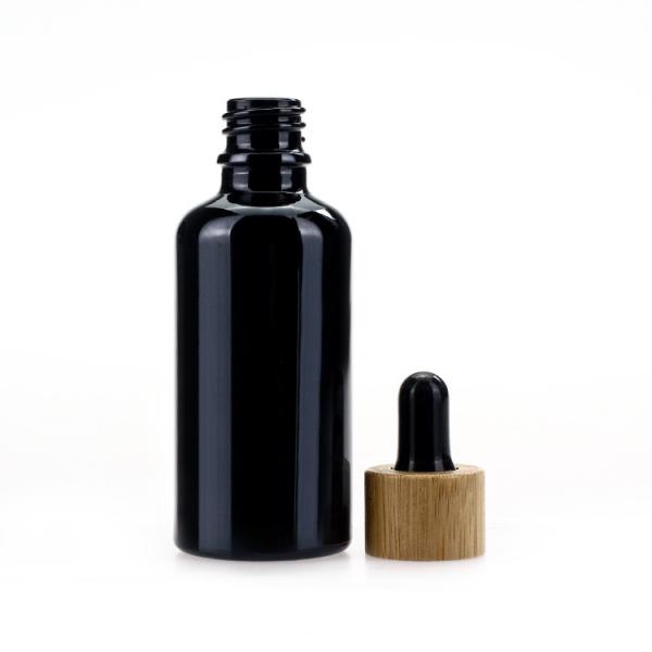 Quality Cosmetic Black 50ml Glass Dropper Bottles Customized For Essential Oil for sale