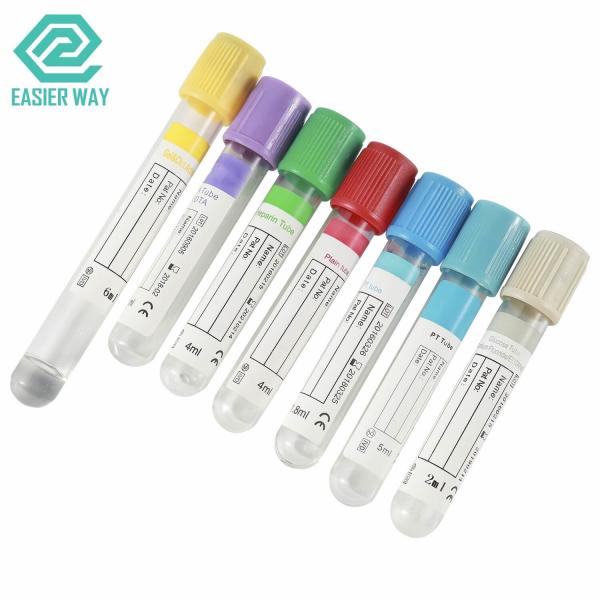 Quality 2ml 3ml Blood Collection Tubes Red Purple Yellow Grey Green Blue Black Cap for sale