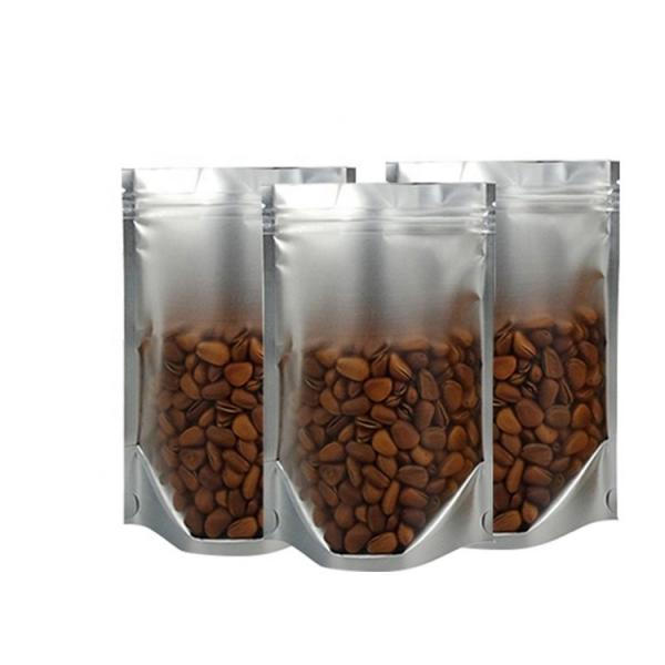 Quality MOPP Clear Front Laminated Food Packaging Transparent Zipper Stand Up Pouches for sale