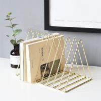 China 1.5kg Wrought Iron Book Rack , Triangle Bookshelf Magazine Rack factory