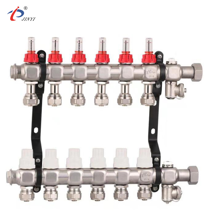 China Bamboo joint 2 Ways underfloor heating Radiant Heat Manifolds for sale