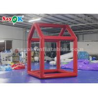 China Red Custom Inflatable Products  ,  0.6mm PVC Tarpaulin Cube Inflatable Photo Booth Frame For Advertising factory