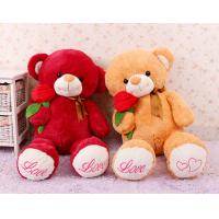 China Cute Giant Red Teddy Bear Stuffed Animal Toys With Rose Flower Jumbo 80cm factory