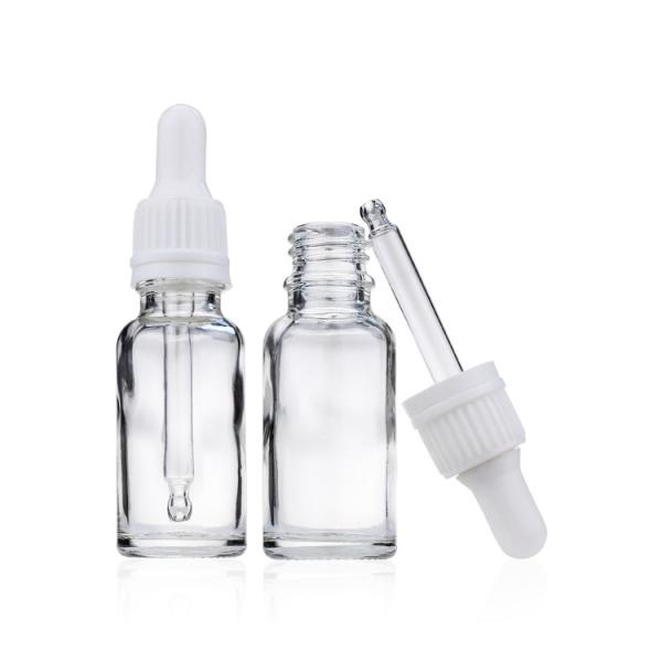 Quality 20ml Wholesale Clear Glass Dropper Bottles-Essential Oil Makeup Cosmetic for sale