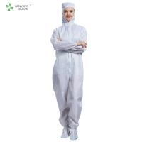 Quality Anti Static Clean Room Garments Sterilized ESD Coverall Connect With Hood And for sale