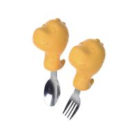 China Eco Yellow Small Silicone Spoon And Fork Silicone Dining Accessories factory