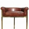 China Gold Plated  Vintage Leather Bar Chairs Bar Stool With Stainless Steel Legs factory
