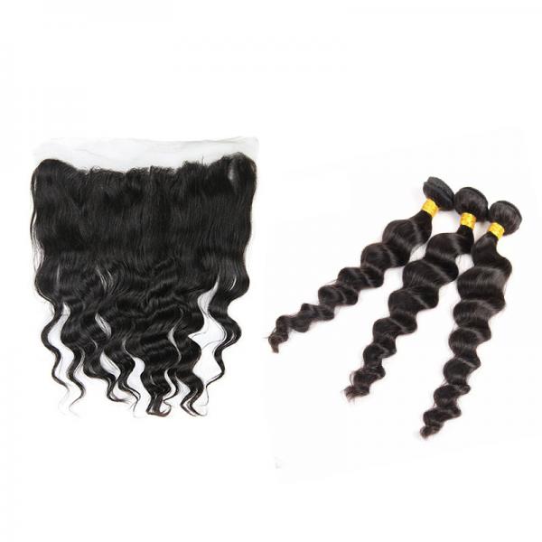 Quality Natural Raw Indian Virgin Human Hair Weave Loose Wave Without Chemical Process for sale