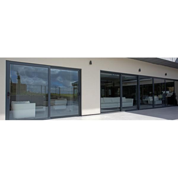 Quality Exterior Metal Aluminum Sliding Doors Tempered Glass System 6A 9A 12A Double for sale