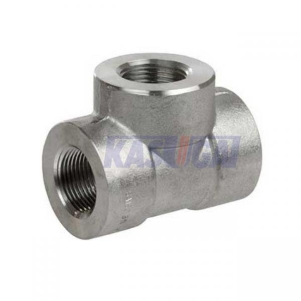 Quality F304 Stainless Steel High Pressure Fittings Forged Threaded THD Straight Tee for sale