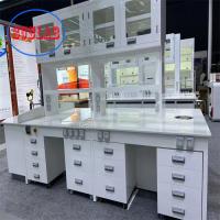China Custom Color Chemistry Lab Bench With Steel Base Cabinet factory