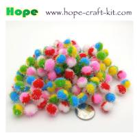 China Assorted color & sizes soft shinning glittering Pom pom ball beads for hobbies and kids hand-crafted DIY material factory