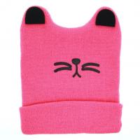 China Boys Girls Cat Ear Lovely Baby Hats , Woolen Yarn Knit Keep Warm Hats Soft Material factory