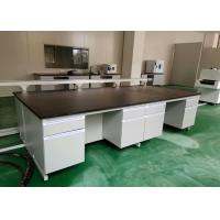 Quality White Wood Lab Workbench Furniture With Steel Frame For High School / Hospital for sale