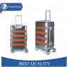 China Deep Drawn Aluminum Cabin Luggage , Aluminum Travel Suitcase With Leather Strips factory