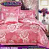 China Wholesale Pink Color Flower Designs Cotton Jacquard Bedding Sets factory