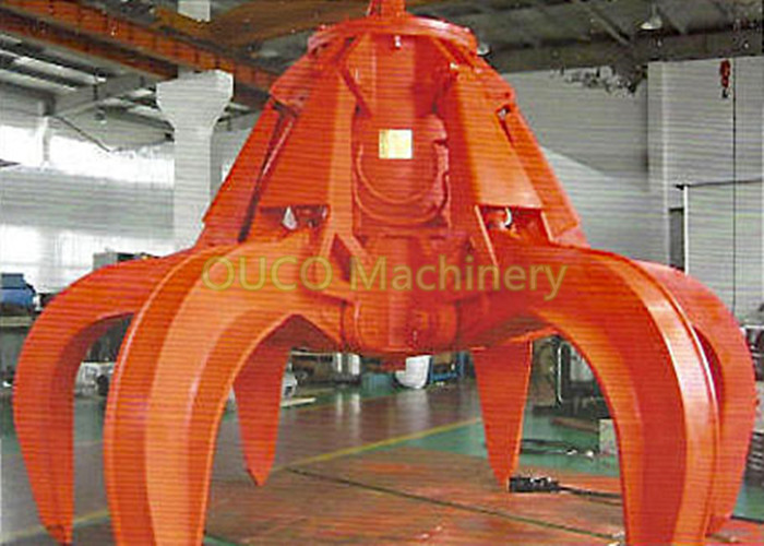 China Overhead Waste Crane Orange Peel Grab , Scrap Grapple Bucket with Siemens Motor factory