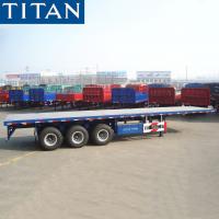 China TITAN 3 Axles 40FT Container Flat Bed Truck Trailer Flatbed Semi Trailer factory