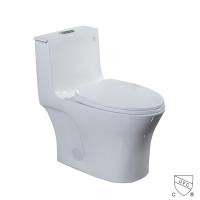 China American Standard 1 Piece Skirted Toilet With Top Flush Button 12 Rough In factory