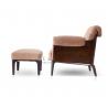 China Living Room Modern Leather Arm Leisure Chair With Ottoman W006SF11A factory