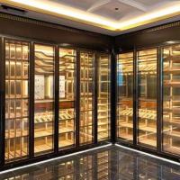China Stainless Steel Wine Cabinet Decorative Metalwork Gold Metal Display for sale