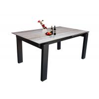 Quality Tempered Glass Square Extension Dining Table 2 Meter HPL Topped Steel Frame for sale