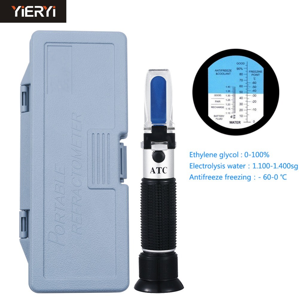 China Black 3 In 1 Antifreeze Refractometer Box , Research Refractometer Lightweight factory
