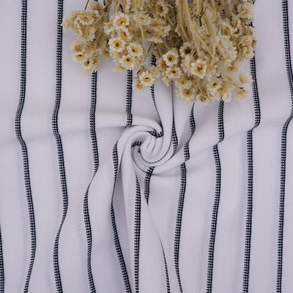 Quality Sweat Absorbing Cotton Pique Fabric 40S Soft Lycra Yarn Dyed T Shirt Material for sale