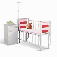 China Medical Furniture Hospital Baby Crib Pink Color With One Crank Height Adjustable Hospital Baby Bed factory