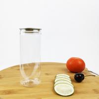Quality 330ml Cylindrical Transparent Plastic Bottles Beverage Containers For Tea Milk for sale