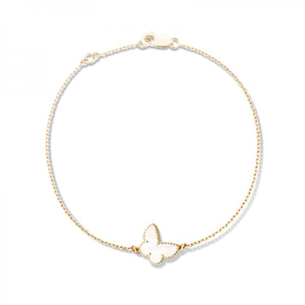 Quality White Mother Of Pearl 18K Gold Bracelet Sweet Alhambra Butterfly Bracelet for sale