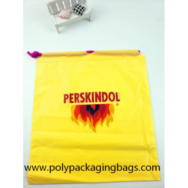 Quality Yellow Waterproof Nylon Mesh Promotional Drawstring Bags / Personalized Drawstring Bags for sale