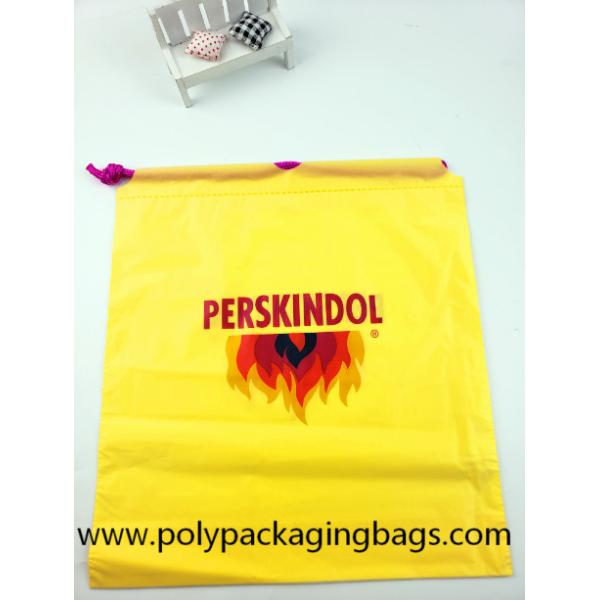 Quality Yellow Waterproof Nylon Mesh Promotional Drawstring Bags / Personalized for sale